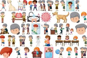 conjunto de diferentes actividades personas en estilo de dibujos animados vector