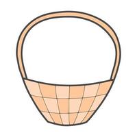 Vector doodle wicker basket isolated illustration