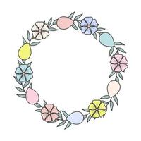 Vector easter holiday spring wreath isolated illustration