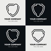 Shield logo icon template collection set design, generic line style vector