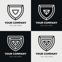 Shield logo icon template collection set design, generic line style vector