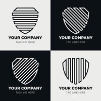 Shield logo icon template collection set design, generic line style vector