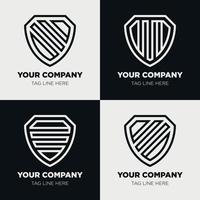 Shield logo icon template collection set design, generic line style vector