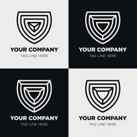 Shield logo icon template collection set design, generic line style vector