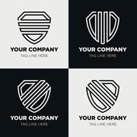 Shield logo icon template collection set design, generic line style vector