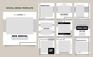 Fully editable social media template banner fashion sale ads in white black color vector