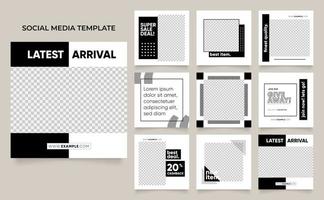 Fully editable social media template banner fashion sale ads in white black color vector