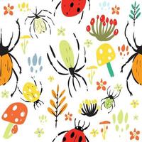 Bugs Seamless Pattern Concept vector