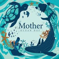 Mother Ocean Day Concept vector