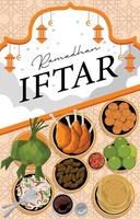 Iftar Food Background Comcept vector