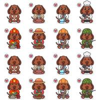 Vector Illustration of Cute sitting Dog cartoon with costume