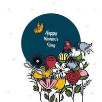 Women's Day Card With Flowers vector