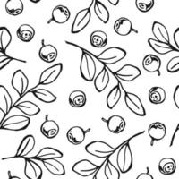 Seamless pattern with blueberry. Hand drawn illustration converted to vector. vector