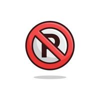 No parking sign icon vector