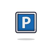 Parking sign icon vector