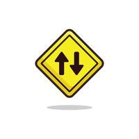 Two-way sign icon vector