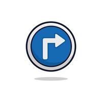 Turn right sign icon vector