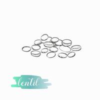 Lentil hand drawn illustration isolated on white background. vector