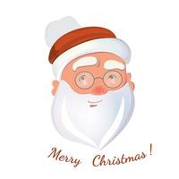 cara de santa claus aislado sobre fondo blanco. vector