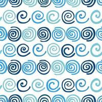 Blue summer waves seamless pattern. vector