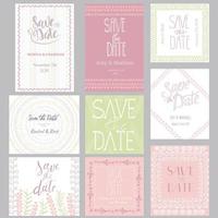 Pastel invitation templates collection isolated on background. vector