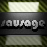 sausage word of iron on carbon photo