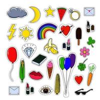 Pins and stickers collection isolated on white background. vector