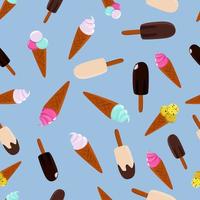 Ice cream seamless pattern. vector