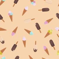 Ice cream seamless pattern. vector