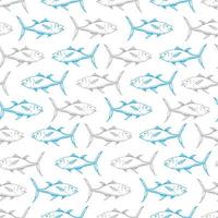 Fishes seamless pattern. Fishes swimming in different directions. vector