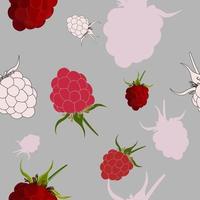 Tasty raspberry seamless pattern. vector