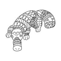 Stylized platypus isolated on white background. vector