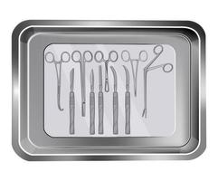 Surgical instruments isolated on white background. vector