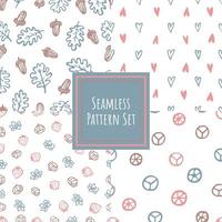 Vintage color seamless pattern collection. vector