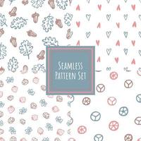 Vintage color seamless pattern collection. vector