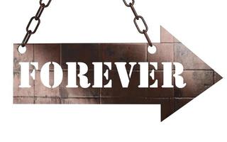 forever word on metal pointer photo