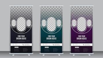 Real Estate Roll Up Banner Design Template vector