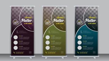 Food Roll Up Banner Design Template vector