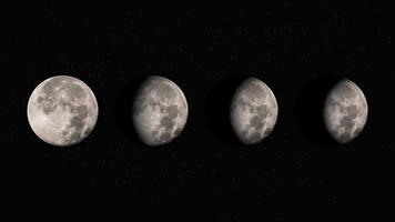 las fases de la luna con estrellas en el fondo, etapas lunares, espacio y astrología foto