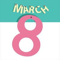 Beautiful flyer for March 8 in a flat style. Banner for International Women's Day vector
