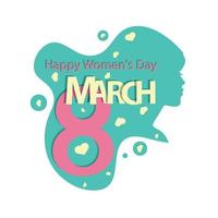 Beautiful flyer for March 8 in a flat style. Banner for International Women's Day vector