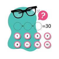 A riddle with a trick or attentiveness. Mystery, rebus for social networks. Number riddle. Vector