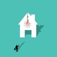 House with light bulb, future business and strategy concept. Symbol of success Businessman found his goal. Vector illustration