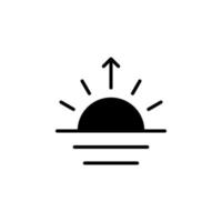 amanecer, atardecer, sol icono sólido vector ilustración logotipo plantilla. adecuado para muchos propósitos.