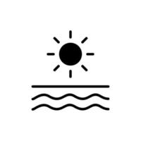 amanecer, atardecer, sol icono sólido vector ilustración logotipo plantilla. adecuado para muchos propósitos.