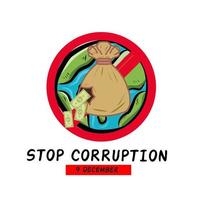 ilustración de vector de diseño de día internacional anticorrupción