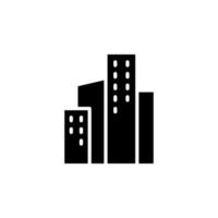 ciudad, pueblo, plantilla de logotipo de ilustración de vector de icono sólido urbano. adecuado para muchos propósitos.