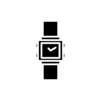 Watch, Wristwatch, Clock, Time Solid Icon Vector Illustration Logo Template. Suitable For Many Purposes.