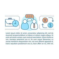 Interpretation concept linear vector illustration. Language for business. Translator, interpreter. Basic communication skills. Article, brochure, magazine page layout with text boxes. Print design