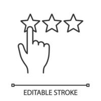 Low rating linear icon. Negative feedback. Thin line illustration. Client review. Rating scale click. Ranking. Contour symbol. Vector isolated outline drawing. Editable stroke